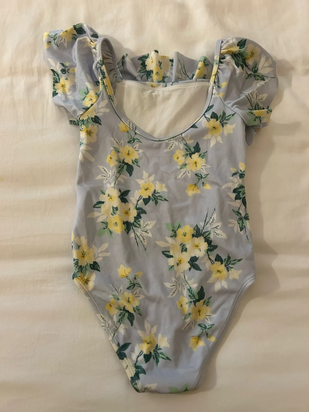 Janie and Jack Light Blue Floral One-Piece Swimsuit